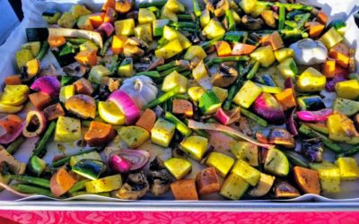 Oven Roasted Mustard Turmeric Veggies